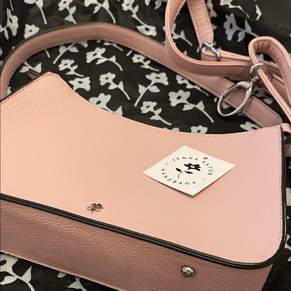 Pale Pink Leather Crossbody Bag Jenna Kator Vegan materials brand nwt